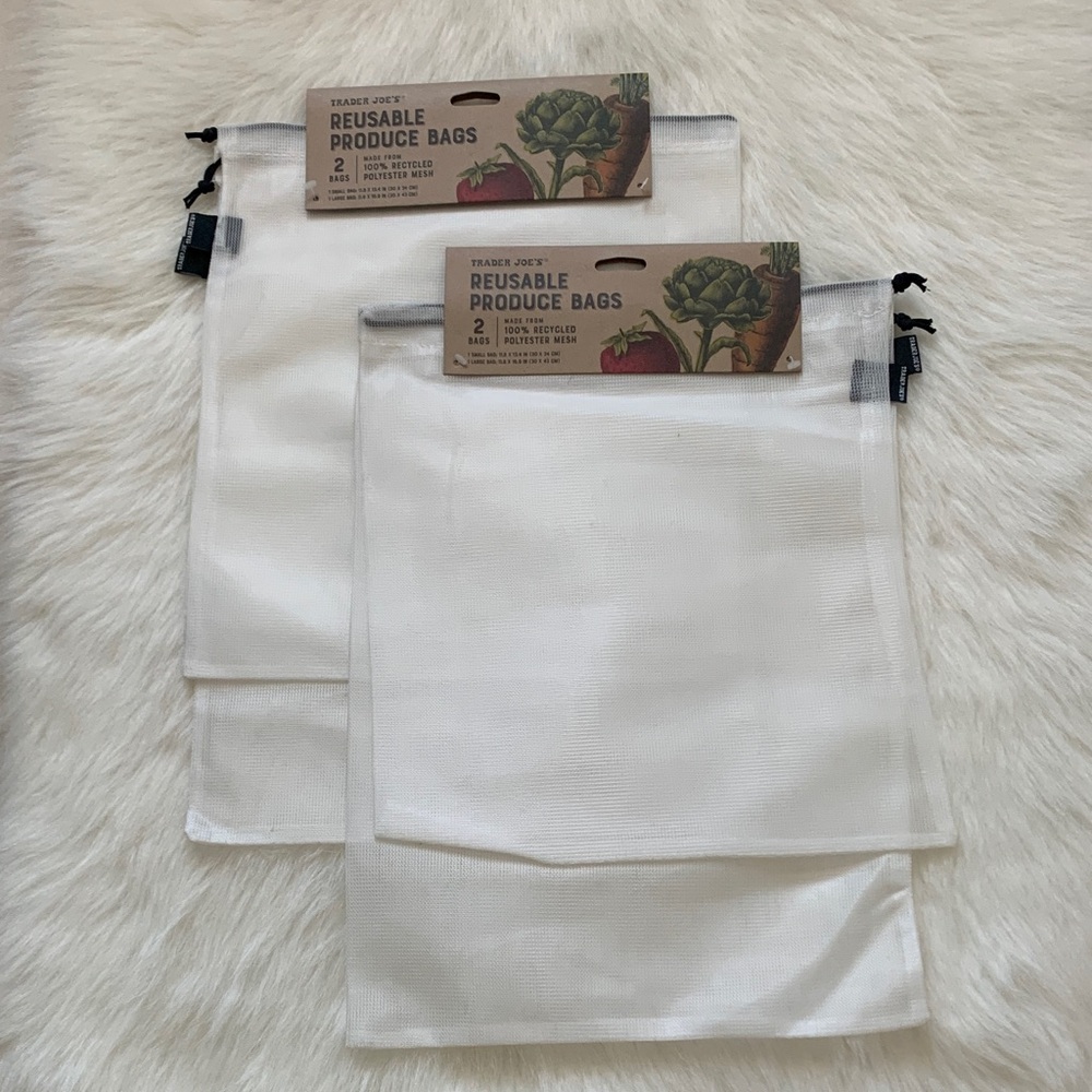 Trader Joe's White Reusable Produce Bags Set of 2